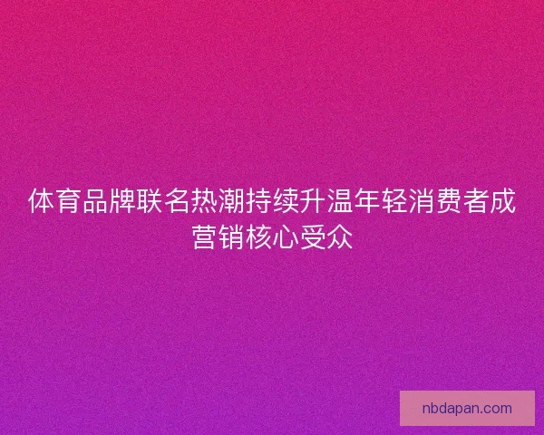 体育品牌联名热潮持续升温年轻消费者成营销核心受众